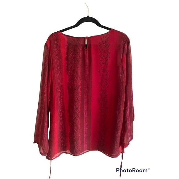 Kaktus Red Boho Top. Sz.L - Picture 2 of 4